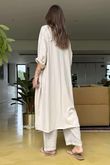 Made in Italy Cotton Jersey Hitch Cocoon Dress Stone /4 =